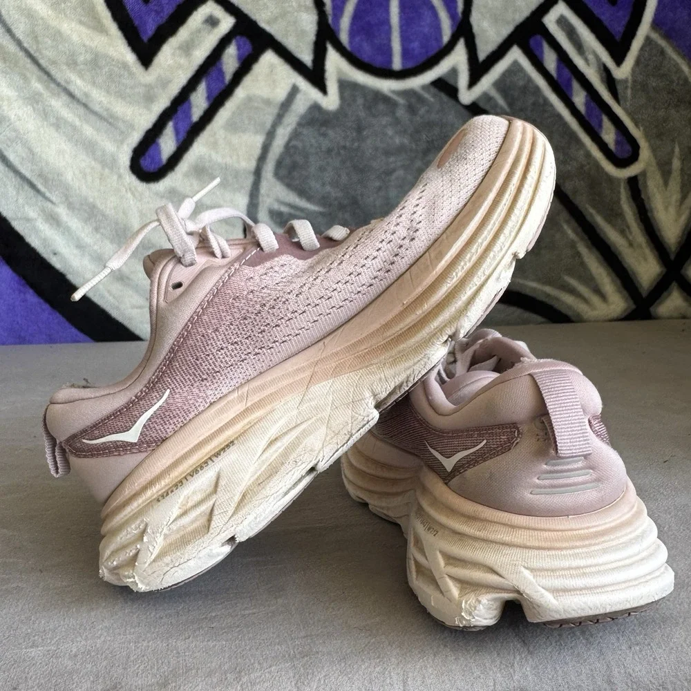 Size 5.5 - HOKA Bondi 8 Running Shoe (Women) PALE MAUVE / PEACH WHIP